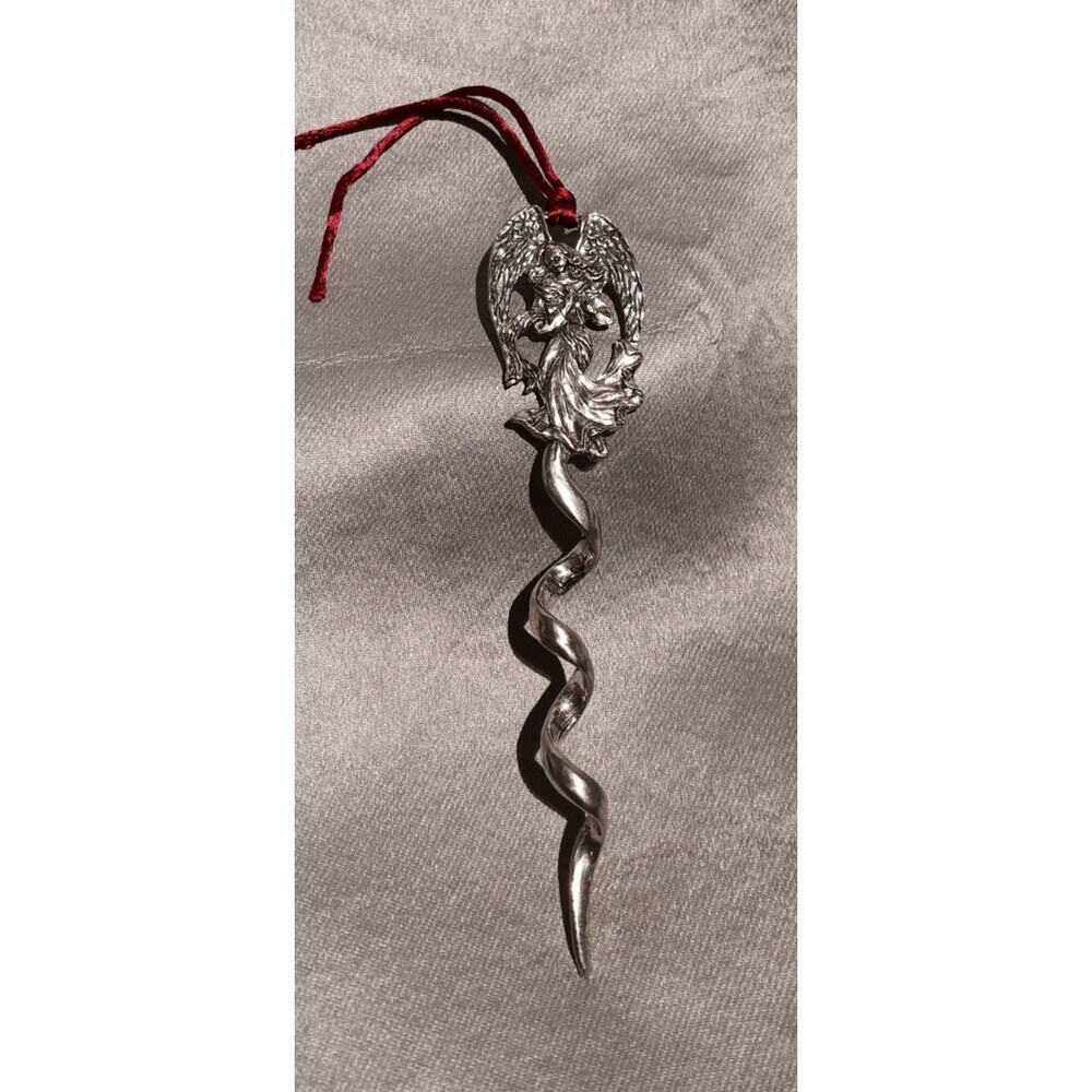 Vintage 1996 Seagull Pewter Christmas Ornament Jesus Angel Holiday Metal 6"